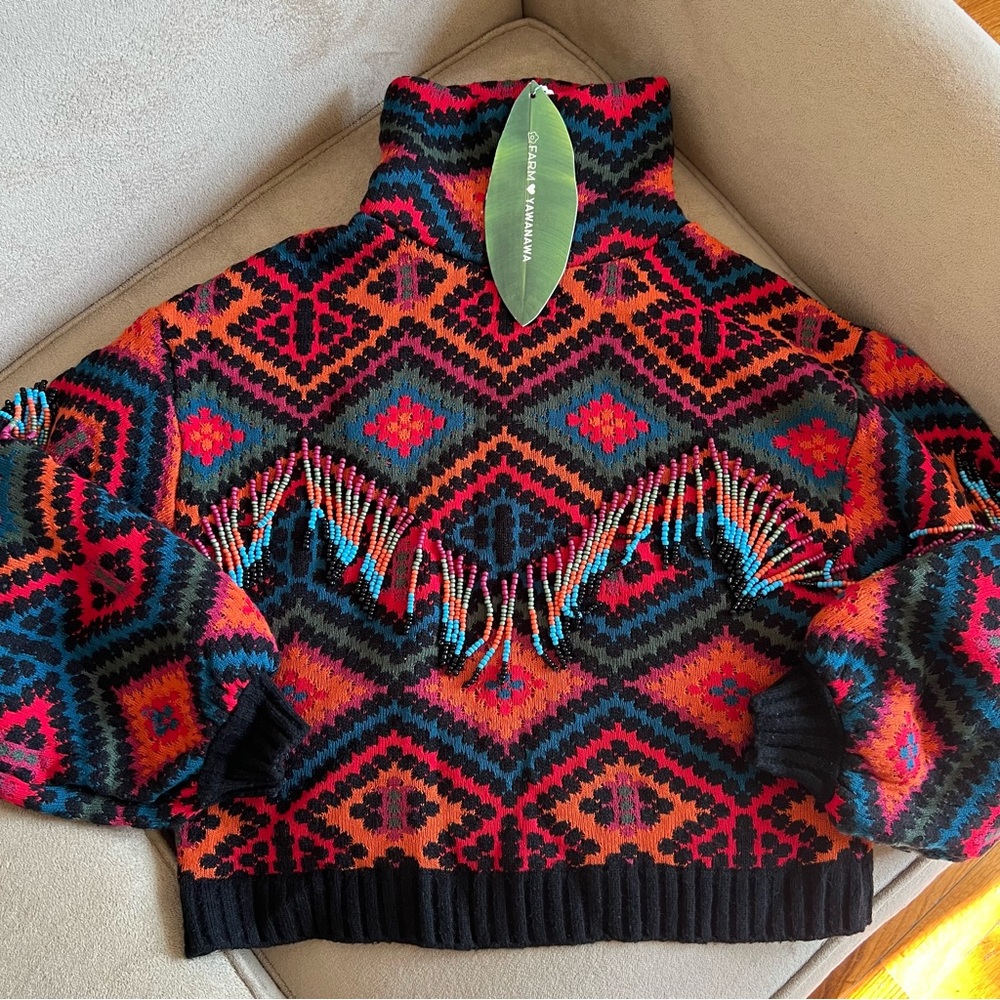 NWT FARM Rio Rauti turtleneck sweater Size XS S M - Picture 4 of 5